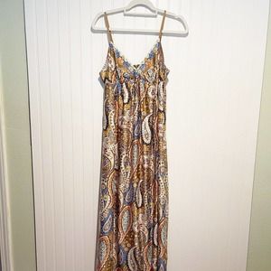 Eci Paisley Boho Maxi Slip Dress